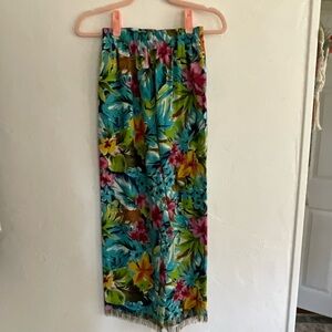 Paradiso Tropical Floral Rayon Pants Size Small